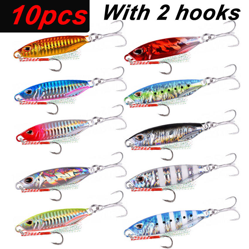 10Pcs Long Cast Metal Bait Spi - Fishing Lure Spoon review and price
