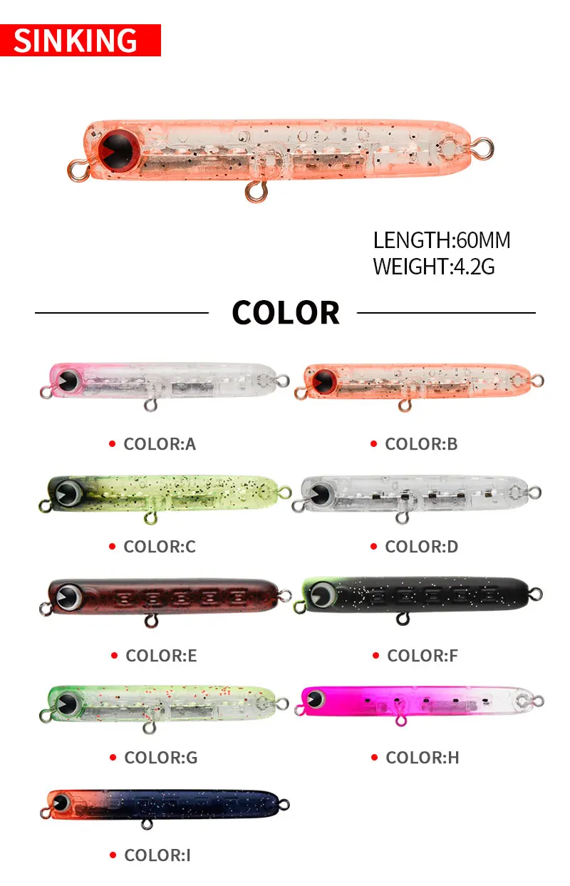 6cm 4.8g Slow Sinking Pencil F - Fishing Lure Jerkbait review and price