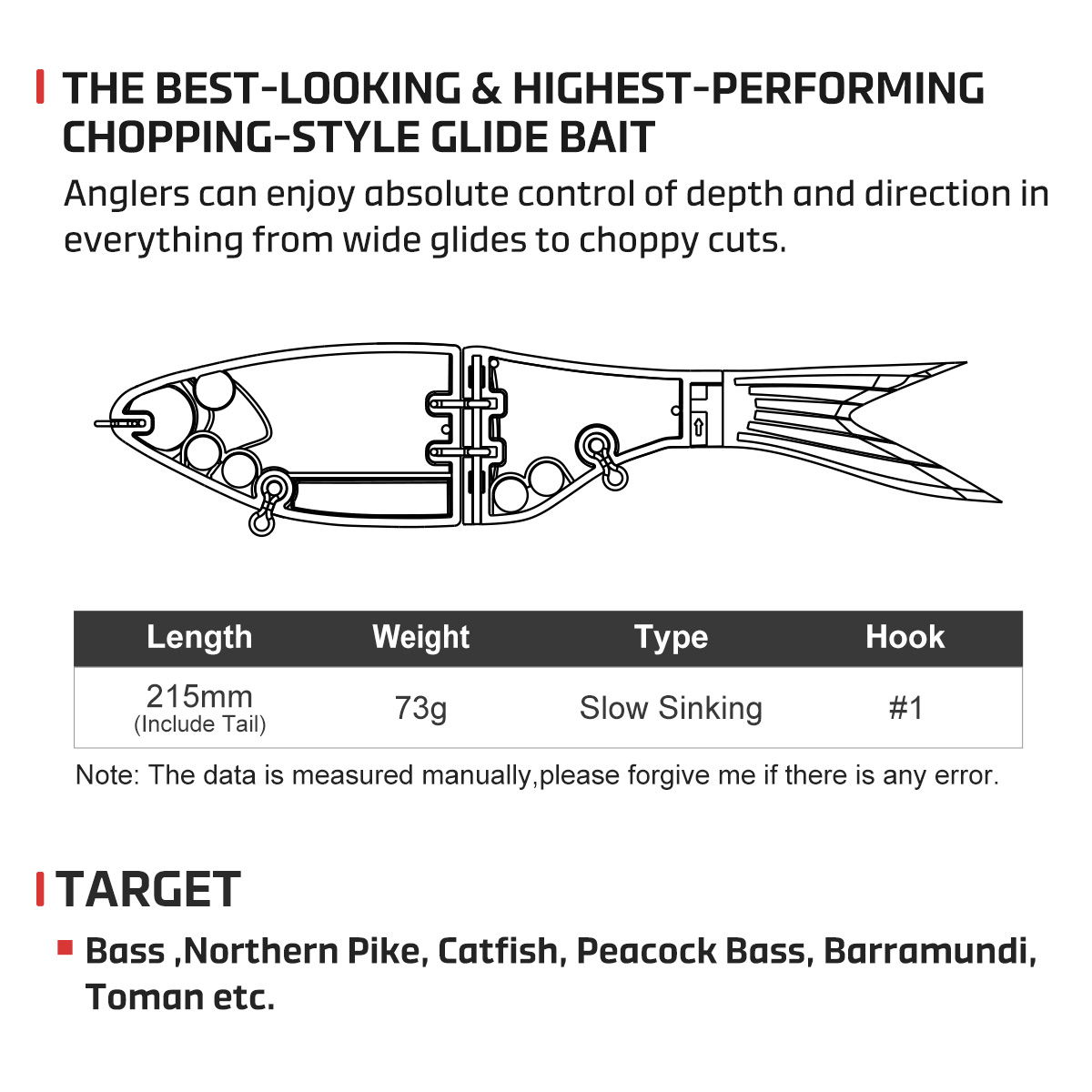 Noeby 215mm 73gAmata Glide Swi - Fishing Lure Jerkbait review and price