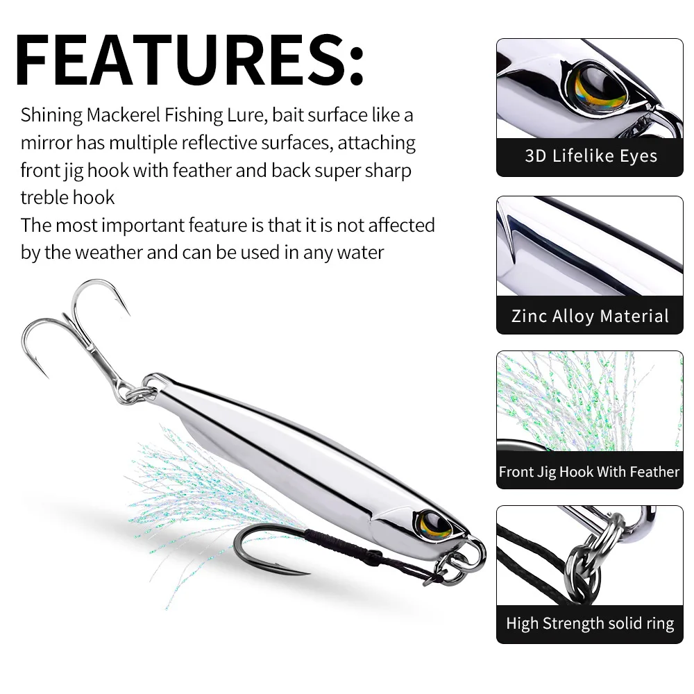 Metal Jig Bait 15g 20g 30g 40g - Fishing Lure Spinnerbait review and price